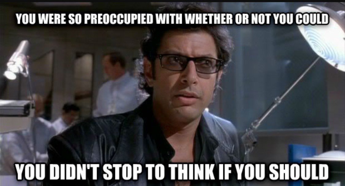 flcarneiro's tweet photo. Every email designer should keep in mind this quote from Ian Malcolm. #LitmusLive https://t.co/jWqPinqhTx
