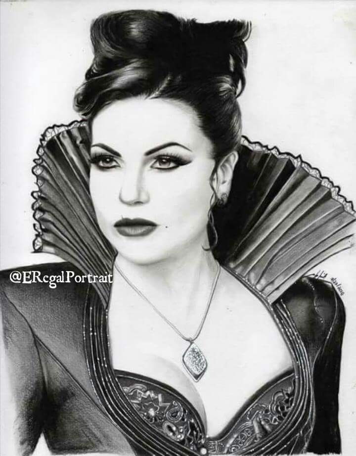 Frances16240125's tweet photo. Great portrait of the Evil Queen made by @ERegalPortrait . You are so talented ! Hope @LanaParrilla see this! #OUAT https://t.co/KJzV0MidnG