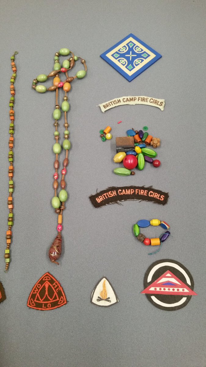 Margaret Backhouse's Camp Fire Girls beads & badges Friends Library, prep for paper @whn2016 #histyouth #histchild