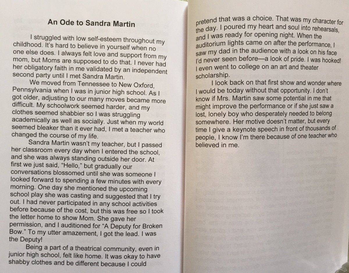 SpecialtyEDU's tweet photo. I'm touched by a chapter in my former S's new book, Midnight Run by international speaker, @kevinhoneycutt. #edchat https://t.co/t6SPijnTkD