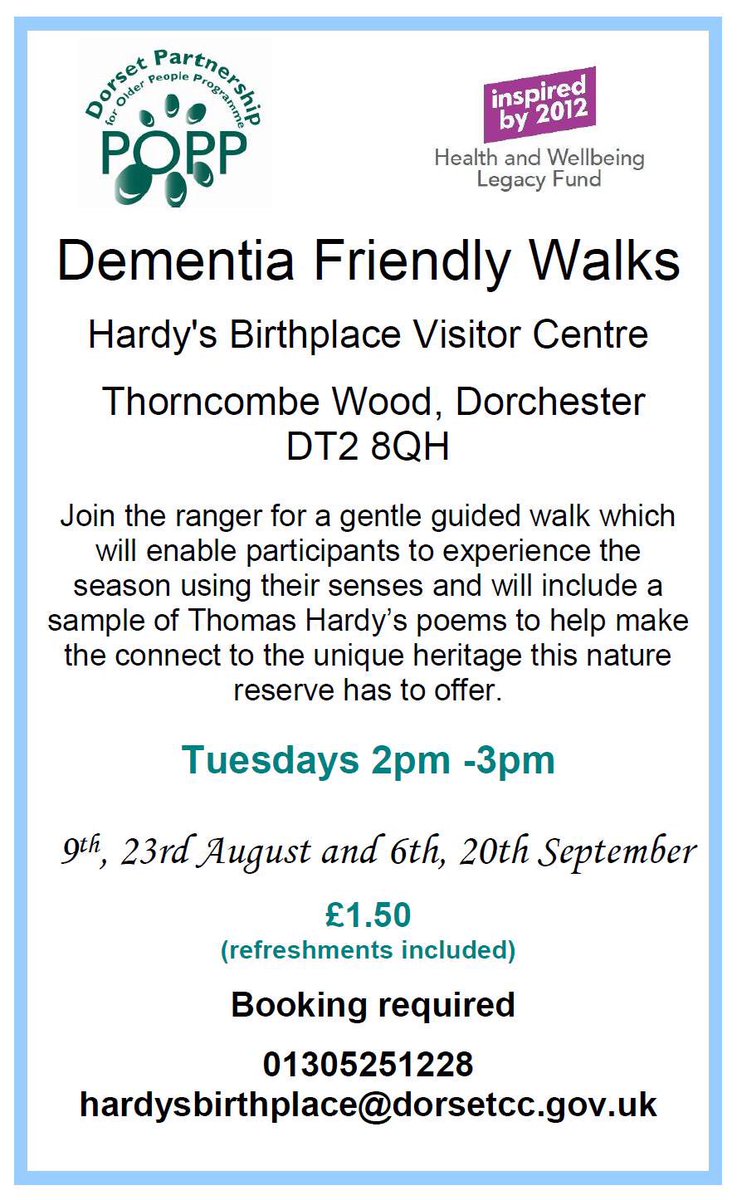 CLSDorset's tweet photo. Dementia-friendly walks in some of Dorset's finest woodland @dorsetforyou @Dorsetecho https://t.co/0C1MdU32Wr