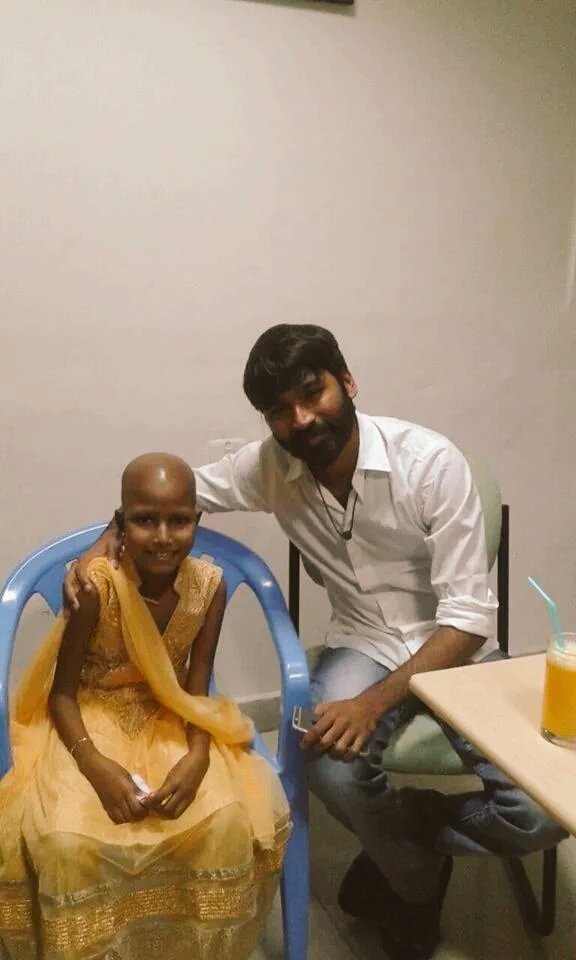 galattadotcom's tweet photo. #Dhanush fulfils the wish (To meet him) of a 12-year-old blood cancer patient #Kotiswari. @dhanushkraja https://t.co/CJRczUPDh8