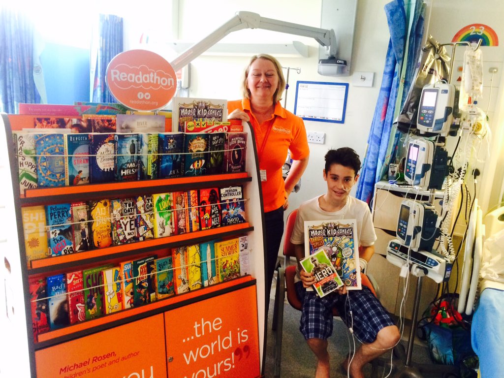 Such a fantastic programme by <a href="/ReadathonUK/">Readathon</a> providing new books 4 children of all ages in hospital.Thanks so much!