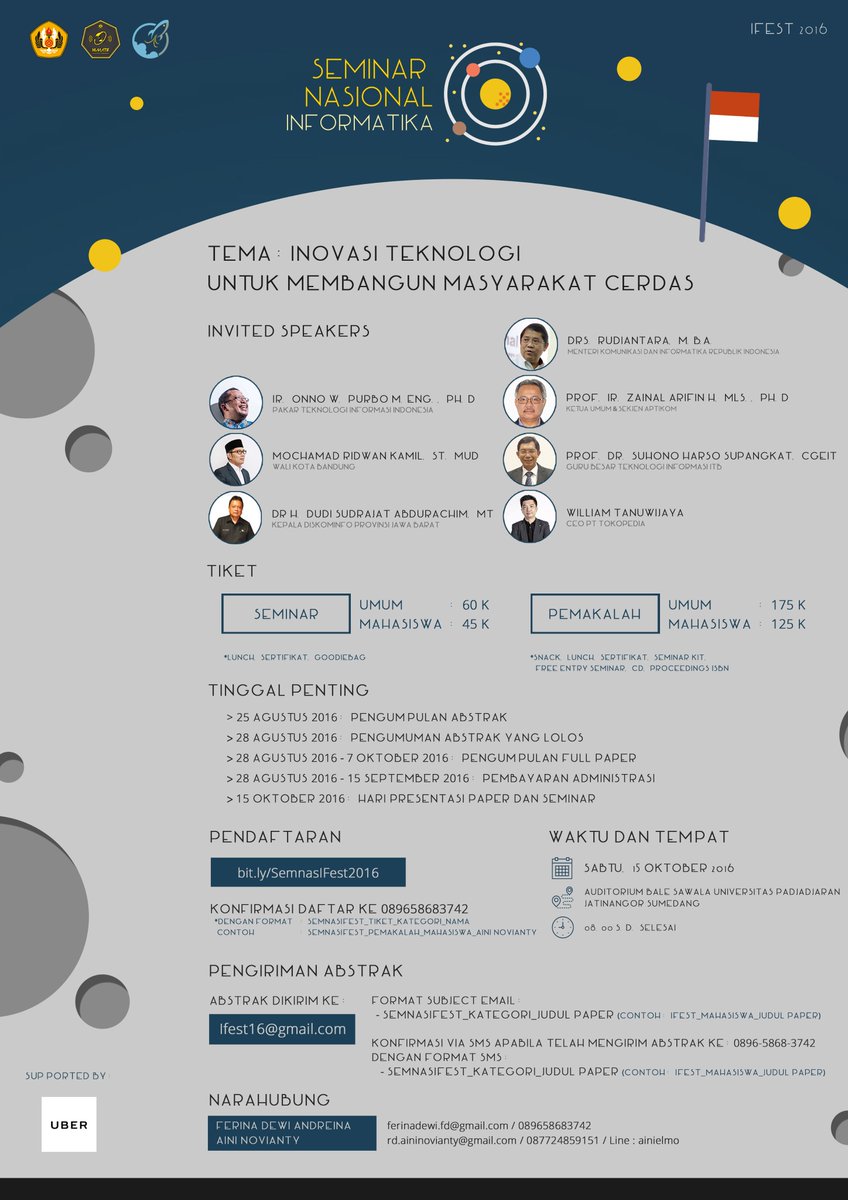 [Call for Paper]

Himatif FMIPA Unpad proudly announce Seminar Nasional Informatika 2016

#InformatikaBersatu