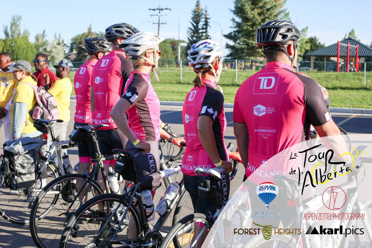 Ready to pound out 170km at the  @tourdalberta last Sunday in our spiffy new uniforms. Thx @BrianGervais_TD!