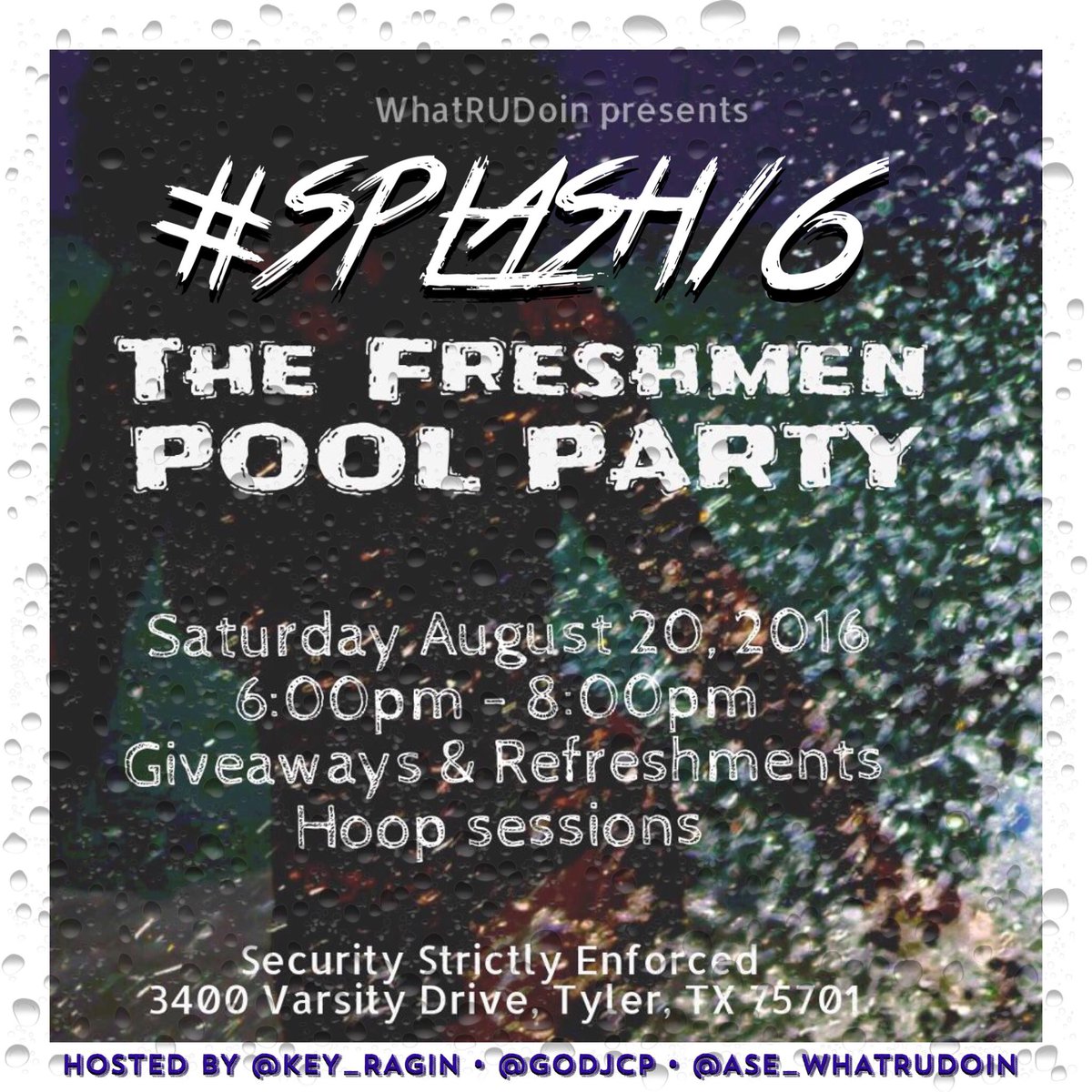 NightLyfeDallas's tweet photo. Free Food And GiveAways ‼️✔️Freshman Meet And Greet ⁉️ #Tjc18 #TexasCollege #Uttyler#JCC20 💦💦🏊🏾 Go Be Hot‼️#Splash16 https://t.co/JjGWS1Uns9