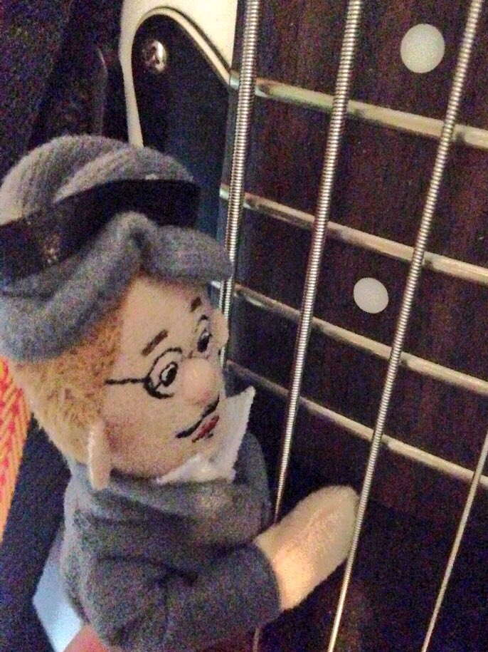 James Joyce plays some bass