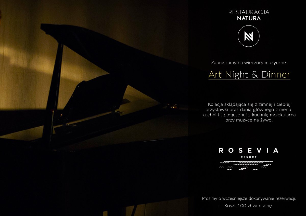 RoseviaResort's tweet photo. Każdego wieczoru Art Night &amp; Dinner! #dinner #restaurant #poland #food #natura #holidays #vacation https://t.co/Cqg9Dszash