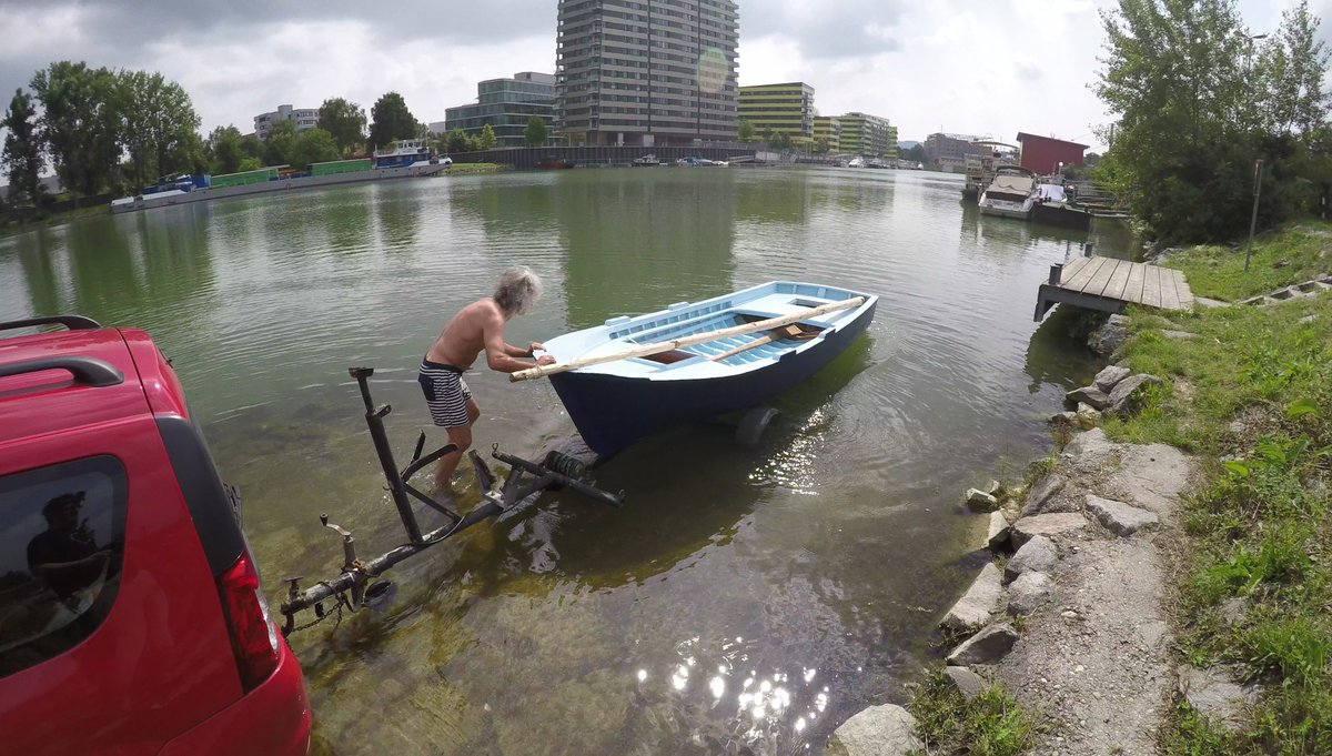 rowing4europe's tweet photo. slipping the #boat at #Linz Winterhafen. 3 days to go. #rowingforeurope #danube #linz #rowing #culture #europe https://t.co/mcnGPBmmJe