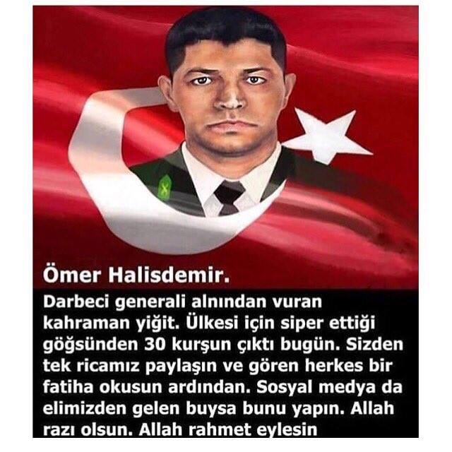 Allah rahmet eylesin, mekanın cennet olsun şehidim !