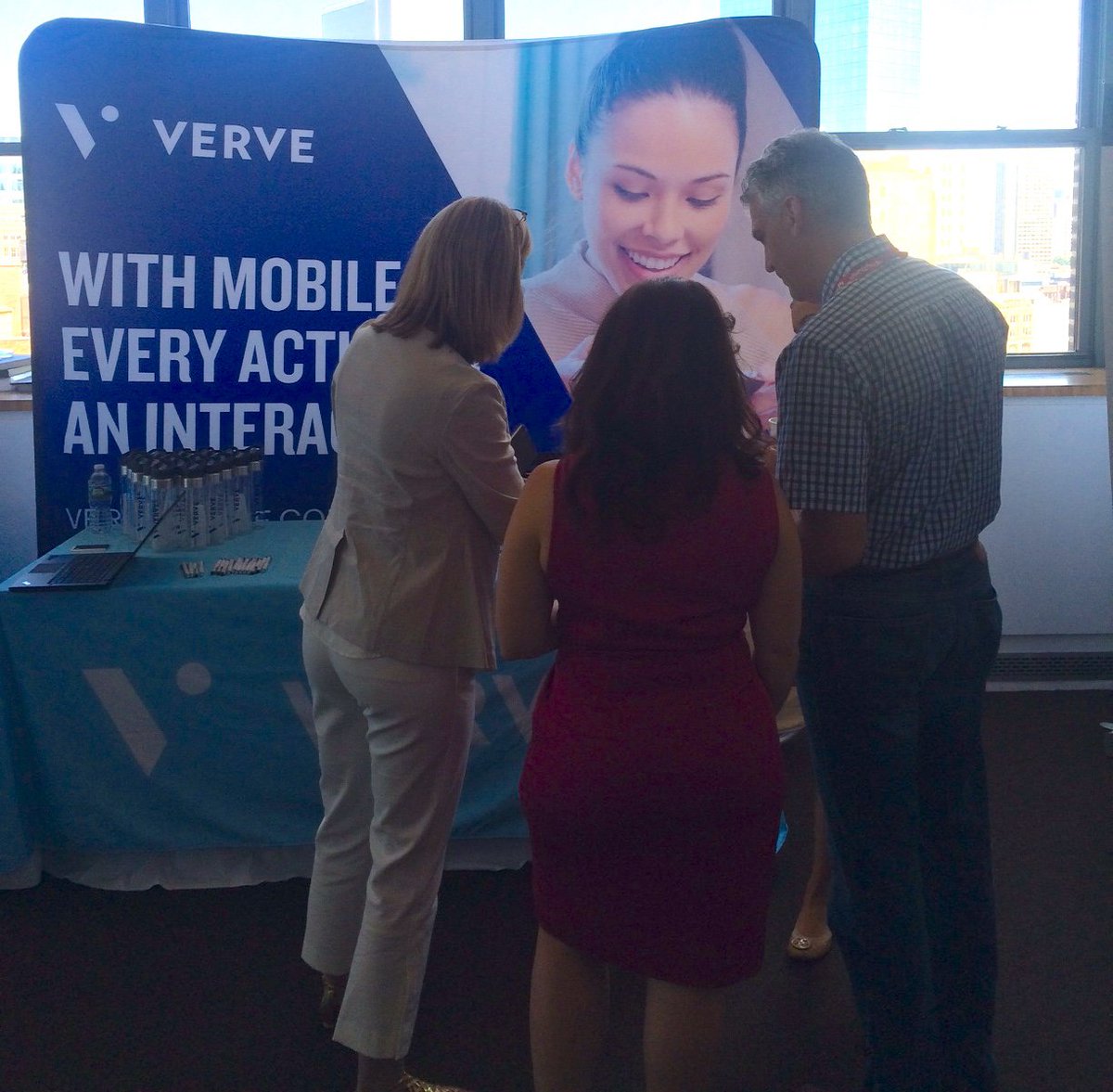 verve_inc's tweet photo. Prime point-of-interest #POI #location: the Verve booth at #growcommerce - sharing insights on #proximity #marketing https://t.co/cz7eCwpco9