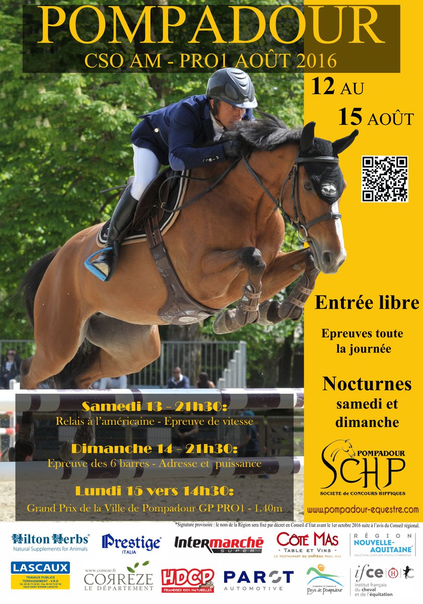 SCHPompadour's tweet photo. Concours de CSO Amateur/ PRO du 12 au 15 Août au Haras National de Pompadour! #J-3semaines https://t.co/z5km8kM2lu