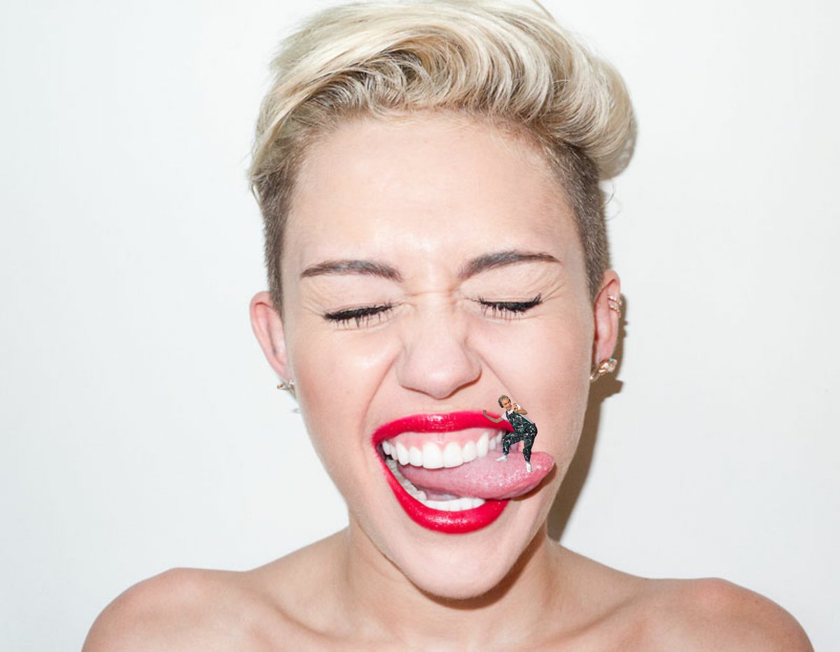 ollydancing's tweet image. olly dancing on miley's tongue