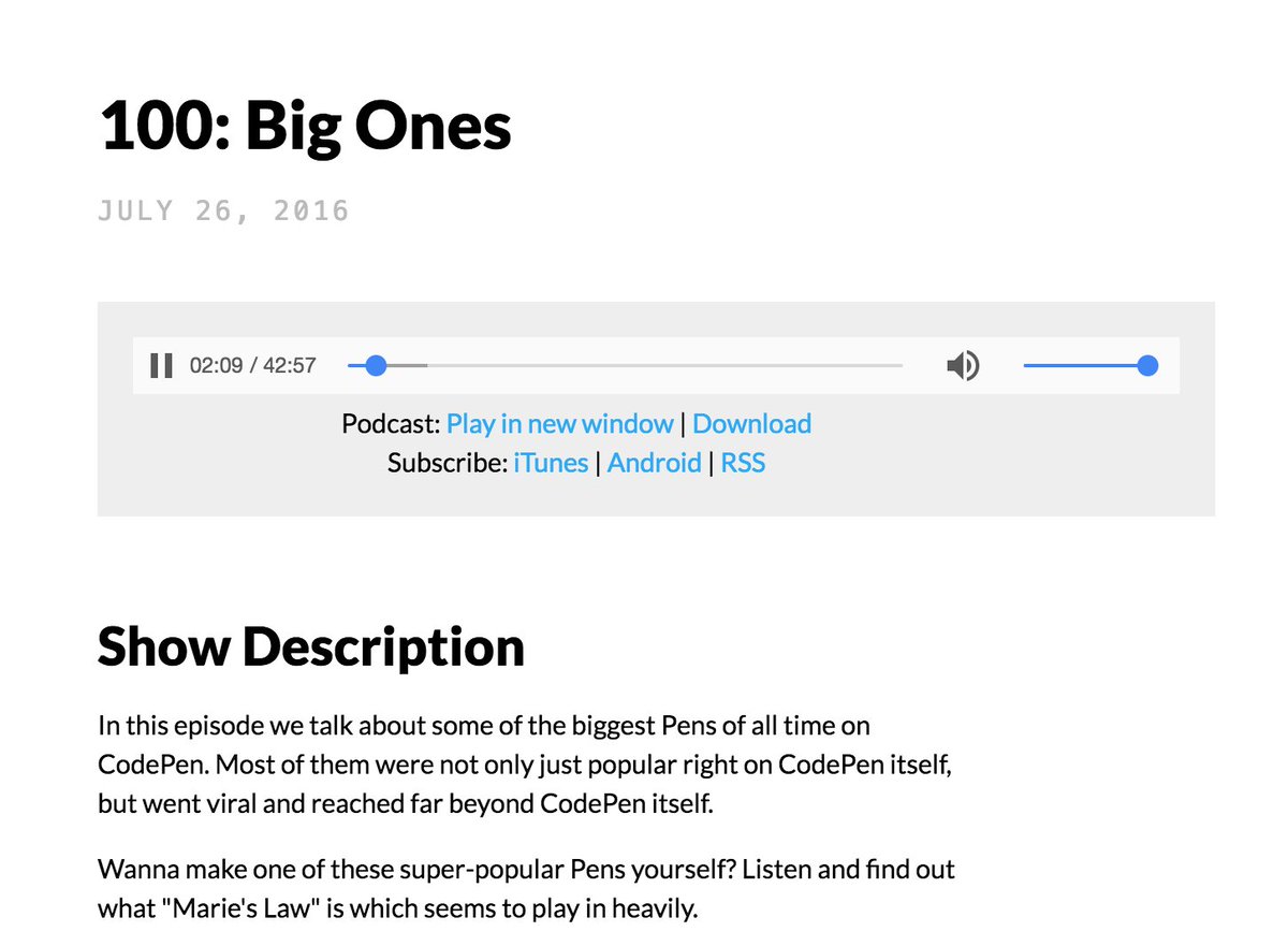 css's tweet image. Classy new &amp;lt;audio&amp;gt; UI in Chrome.