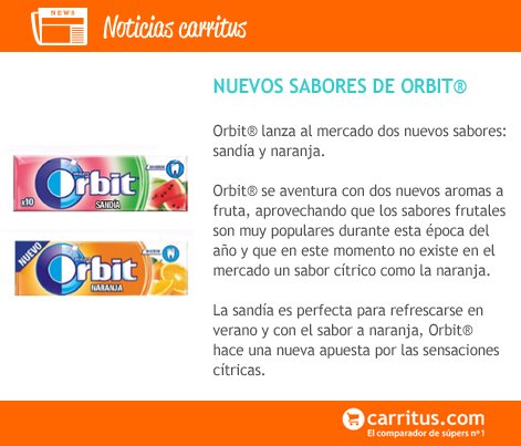 Nuevos sabores frutales de Orbit® para este verano: sandía y naranja goo.gl/AWDJgU vía <a href="/Revista_Gondola/">Revista Góndola</a>