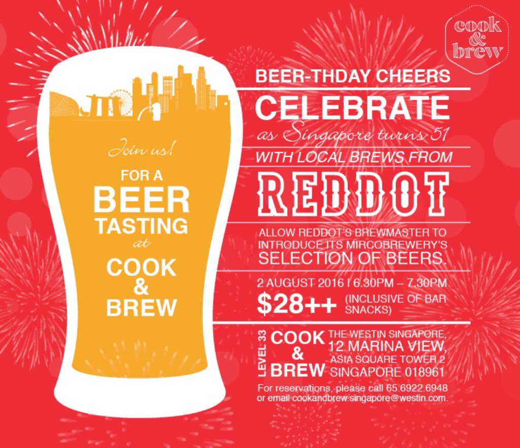 ReddotBrewery's tweet photo. See you at The Westin Singapore #sgcraftbeer #sgbeer #craftbeersg #sg51 #truelocalbeer #reddotbeer https://t.co/vQx9L9HOdE
