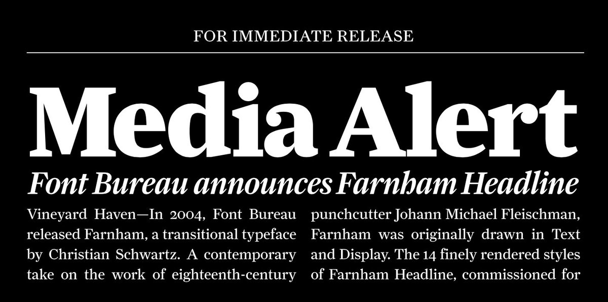 Font Bureau A Newspaper Friendly Expansion Farnham Headline Is Available Exclusively From Typenetwork T Co Cnuw9vcclq T Co Qmmwogiib4 Twitter