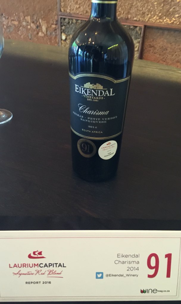 Winemag's tweet image. Eikendal Charisma2014 #91points  #LauriumSignatureReport