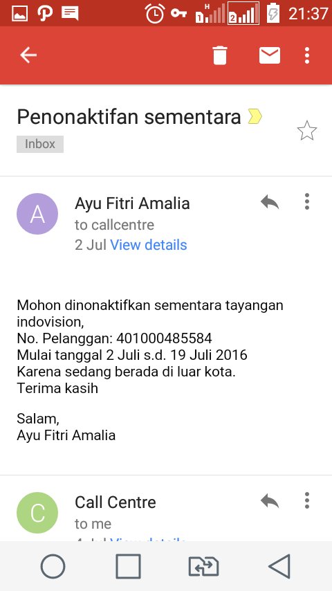 Ayu_FA_'s tweet photo. @Indovision_TV sy mengajukan penonaktifan tayangan dr tgl 2 s.d 19 Juli (17 hr), tp knp tagihanny msh cukup bsr? https://t.co/IkRhklAu7M