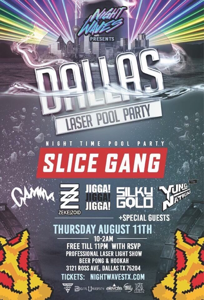 UnitedEDMFam's tweet photo. @NightWavesTX presents

#DallasLaserPoolParty
W/ @SliceGang

Tickets at https://t.co/7Vb4BFmjsS https://t.co/raqhtuqK3d
