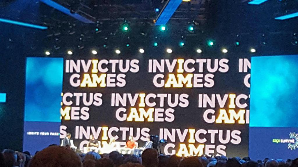 marisaw33's tweet photo. What an honour to listen to #heros of the @WeAreInvictus games.  #UK #Canada &amp; the #US with us today. #SageSummit https://t.co/BrWUdkgtl0