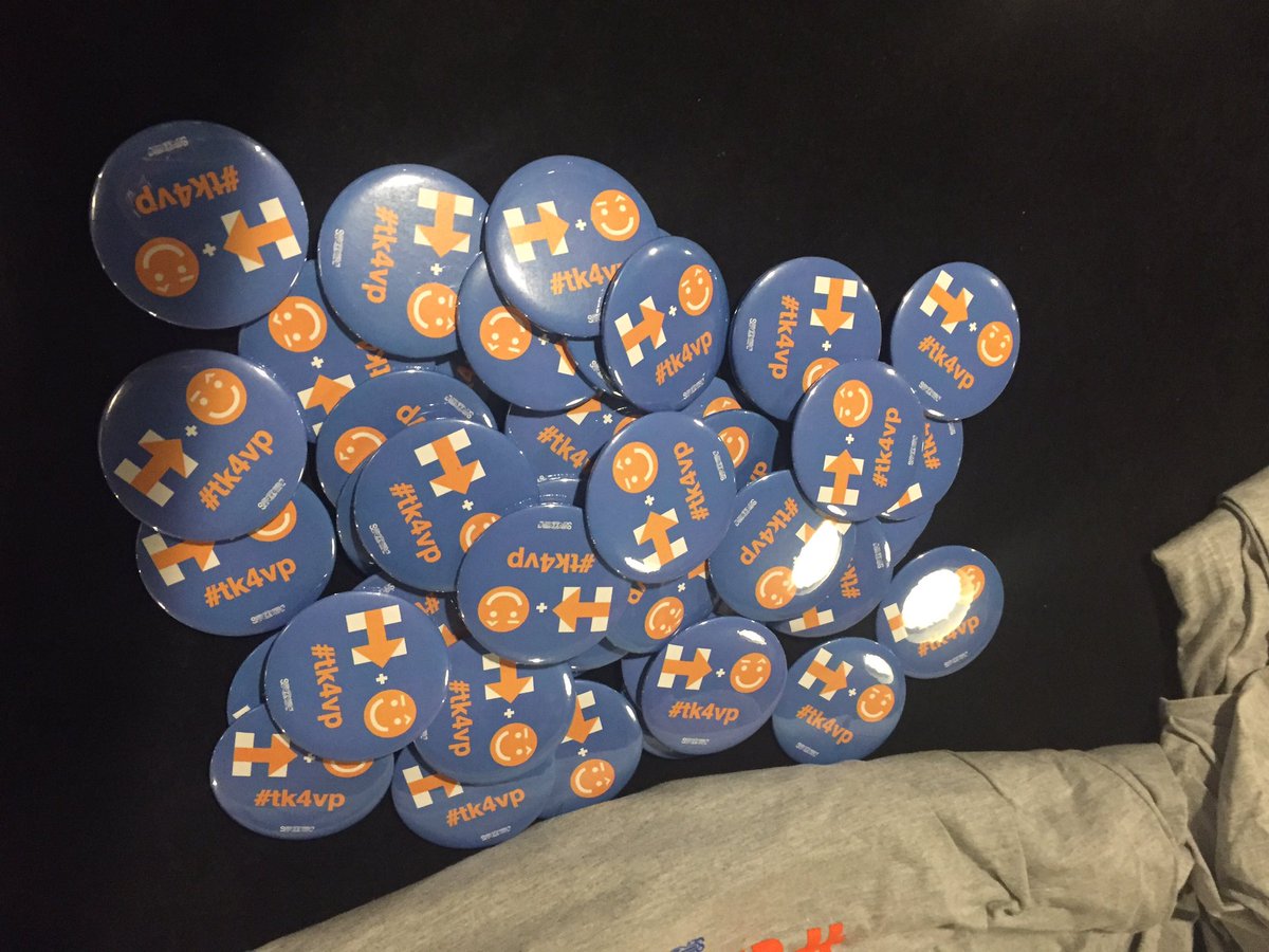 kailanikm's tweet image. For sale at the Virginia delegation breakfast this morning: #tk4vp buttons and shirts. #DemsInPhilly