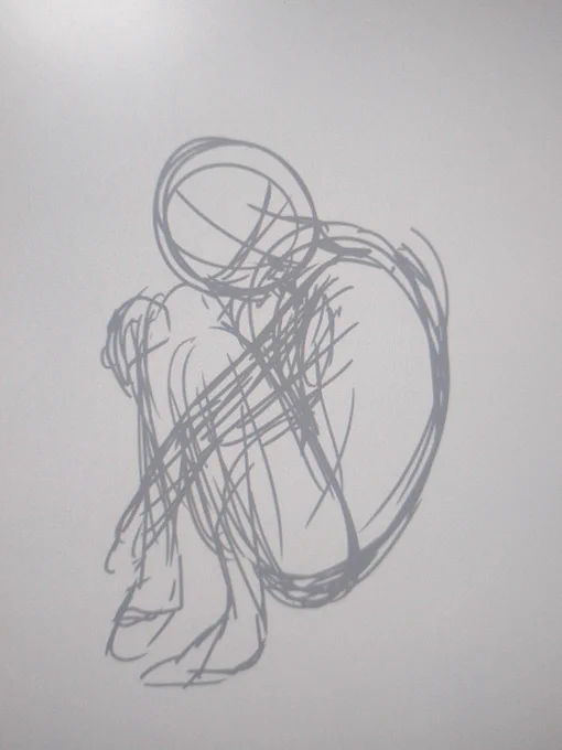 ラフ1→ラフ2→下描き1
今日はここまで 