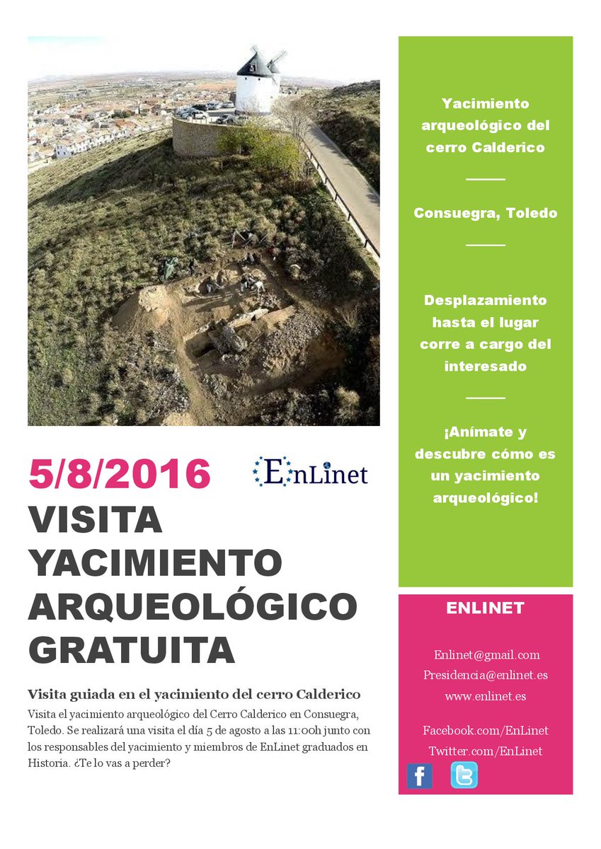 EnLinet's tweet photo. Apúntate a la visita del yacimiento arqueológico del cerro Calderico el 5 de Agosto a las 11h organizada por EnLinet https://t.co/36EefyPlzq