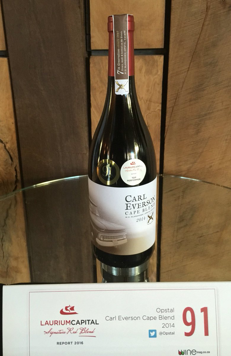Winemag's tweet image. Opstal Carl Everson Cape Blend 2014 #2014 #91points #LauriumSignatureReport