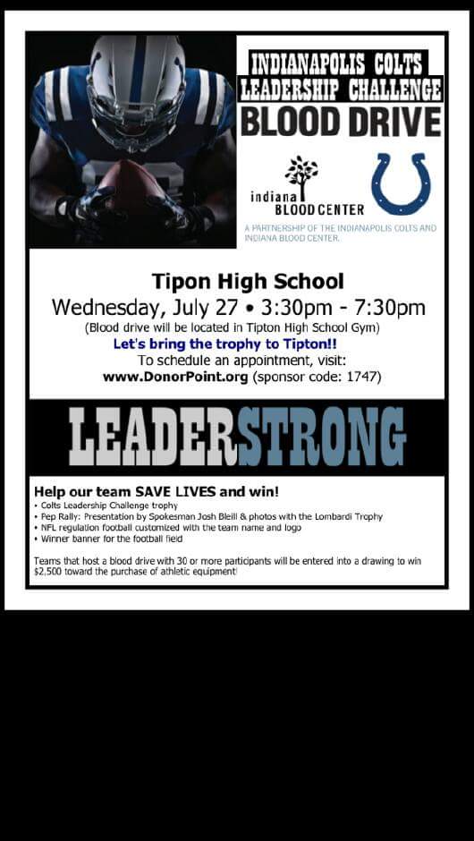 MyWetz's tweet photo. THS Football Blood Drive...let me know if you can donate...save a life &amp; Mason a run #BlueDevilFB https://t.co/9yrTC3jP3Z