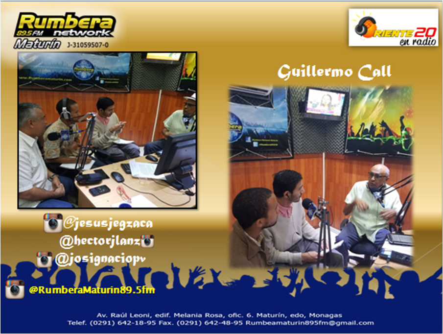 rumberamaturin's tweet photo. Hoy #60MinutosEnSalsa tuvo como invitado al ex gobernador del estado #Monagas #GuillermoCall #opinión #rumbera895fm https://t.co/cecMsSbBu4