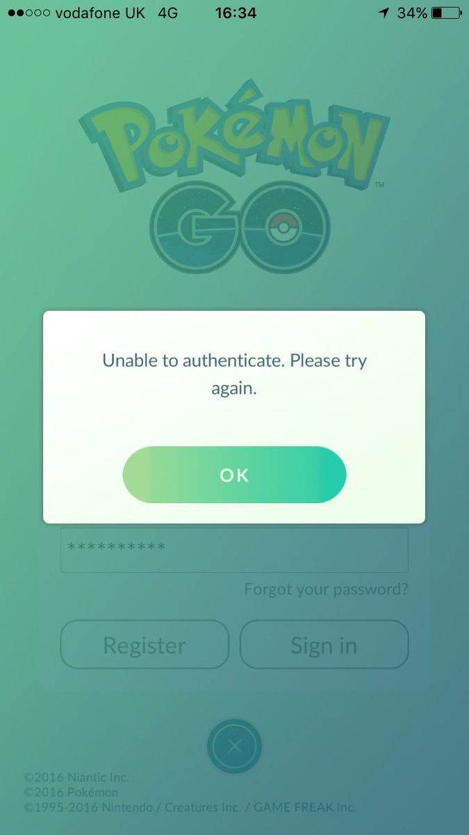 AnCraobhRua's tweet photo. Beholdeth ye all, thy new Screen of Death #PokemonGO #unabletoauthenticate https://t.co/UB5JUgLInK