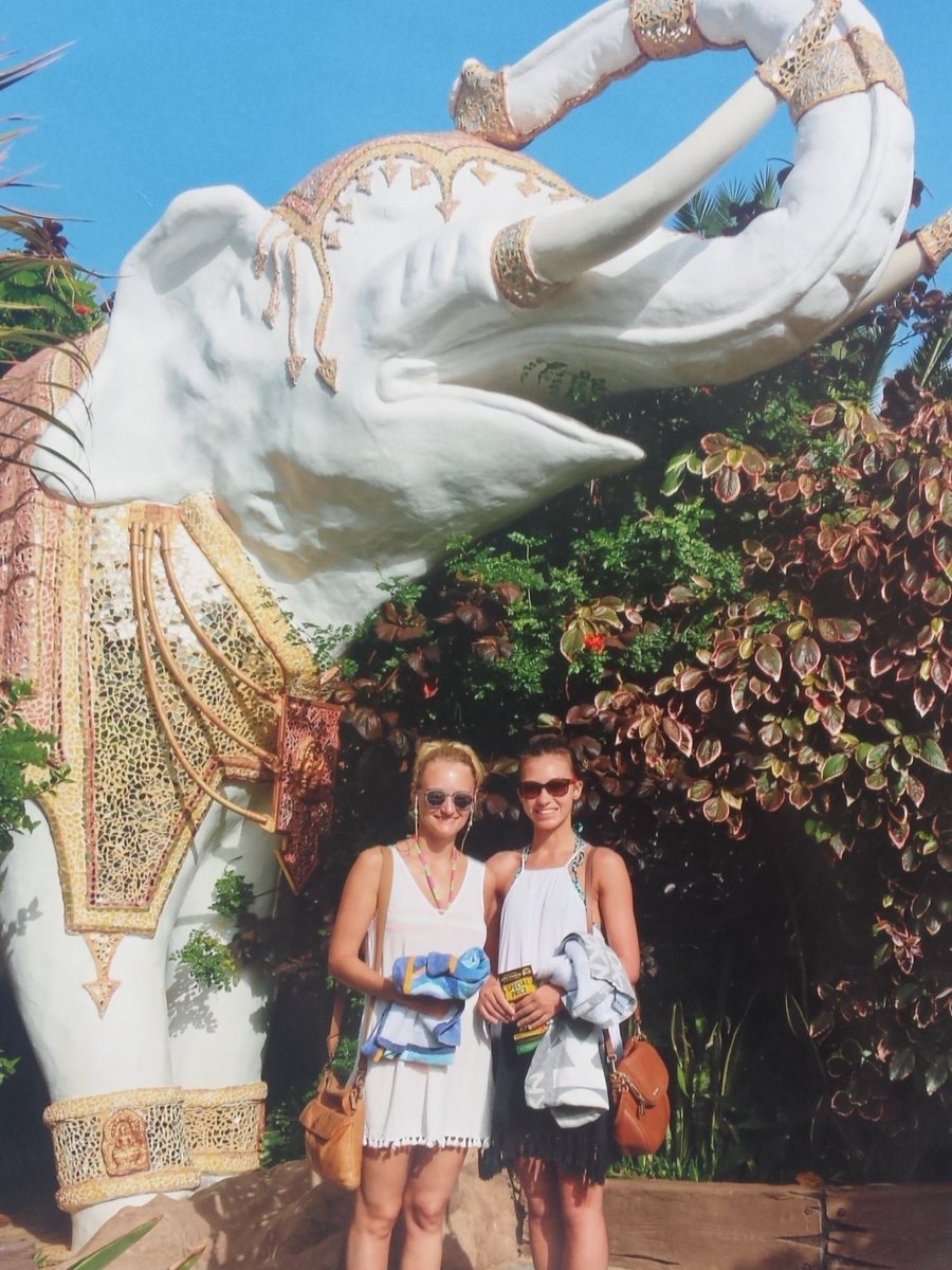 Lsids's tweet photo. It's been a while twitter.  Holiday vibes with @hannaholdham1 #SiamPark #Tenerife https://t.co/8sd1waSJ1M