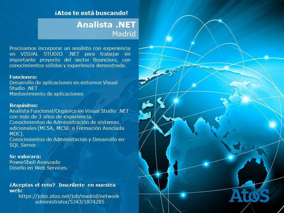 RecruitmentATOS's tweet photo. #Atos te está buscando!
¿Aceptas el reto?  Inscríbete en nuestra web
https://t.co/ypDYPzdl9v
#.NET #empleo #Analista https://t.co/Ta6liPcVdX