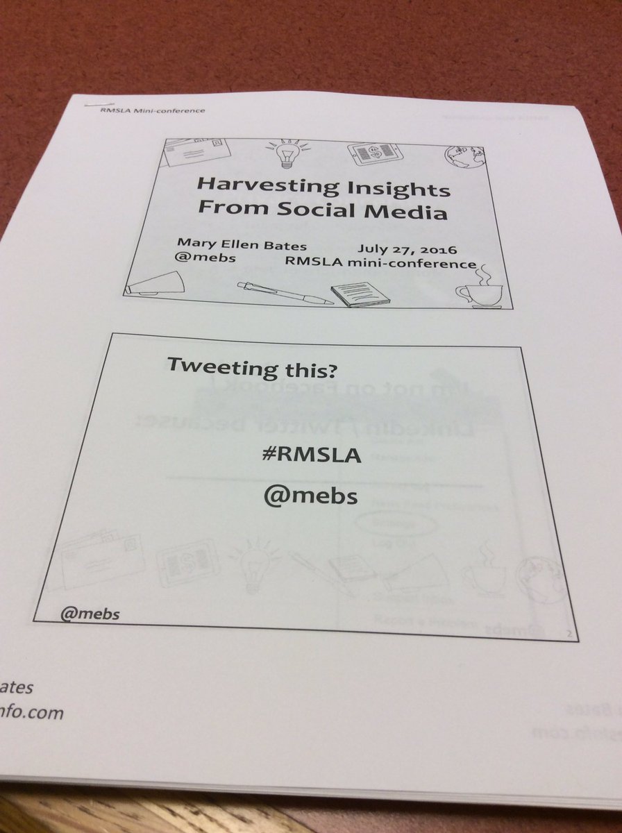 OAJoe's tweet photo. Am I tweeting this? #rmsla #rmmc2016 @mebs "Harvesting insights from social media" https://t.co/d5MzqfPfZV