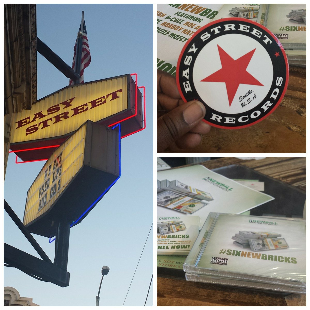 NewbillEnt's tweet photo. You can get the #SixNewBricks EP at @EasyStRecords in West Seattle! #EaayStreetRecords #SupportLocalHipHop https://t.co/ESEIwiqYge