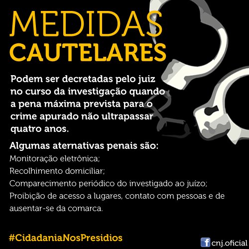 CNJ_oficial's tweet image. Conheça todos os tipos de alternativas penais: cnj.jus.br/nq6j #ExecuçãoPenal