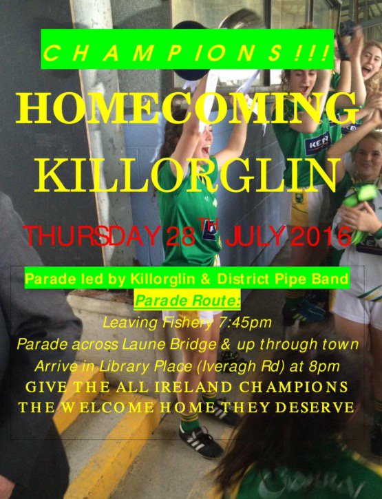 kerryladiesfoot's tweet image. Every single person is invited to the under 16 homecoming. Please spread the word and RT