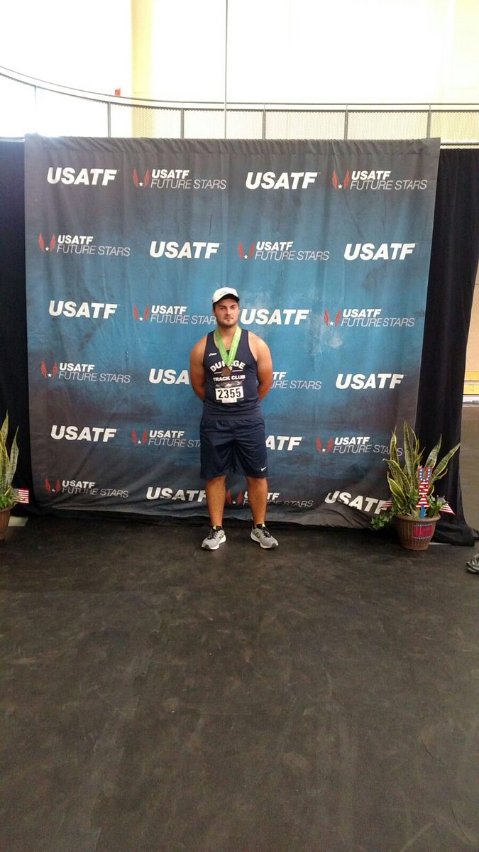 DupageTrackClub's tweet photo. Congrats to Chago Basso for earning a 5th place medal today in SP!  That's All-American #2 from the club. #wearedtc https://t.co/RkHeHBbSoc