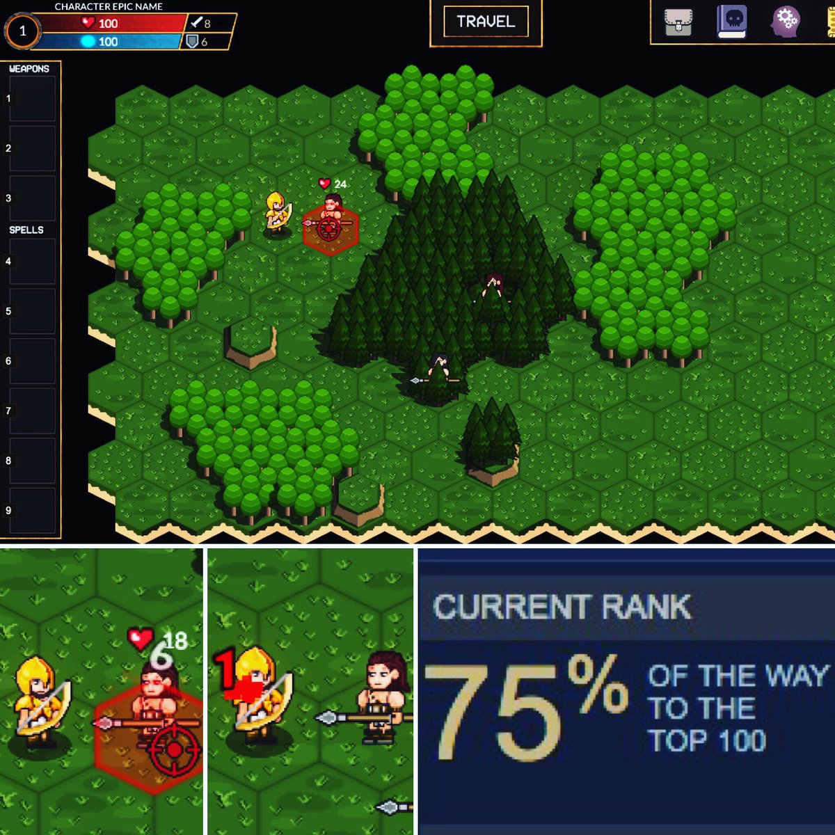GameUnexpected's tweet photo. #NewGUI Please keep voting https://t.co/T3sd3j2GNM #steamgreenlight #indiedev #pixelart #rpg #turnbased #gamedev https://t.co/Z8E4kicO62