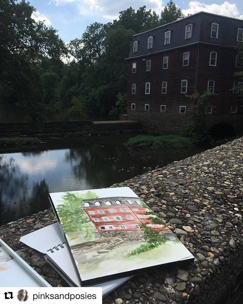 PrincetonOnline's tweet photo. Check out the beautiful #pleinair painting of the Kingston #oldredmill by @pinksandposies!… https://t.co/lGa55zWQHl https://t.co/YjULPgWbi9