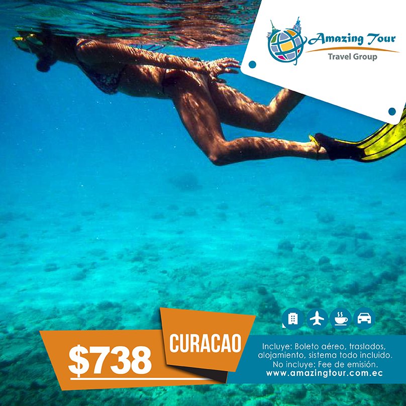 AmazingTourEcu's tweet photo. Curacao con Amazing Tour
Incluye: Boleto aéreo, traslados, alojamiento.
Precio: $738
Contactos: 2630402/03/50 https://t.co/QAIAu0Ftri
