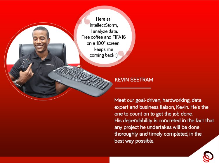 intellectstorm's tweet photo. Meet @KevinSeetram, our #hardworking and #dependable #DataChief! #Team #IntellectStorm #ICT #DirectoryGY https://t.co/tvKobo1zmC