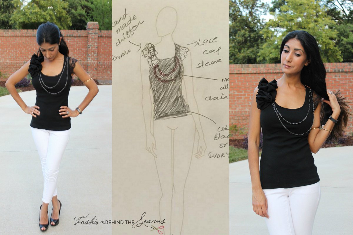 FashionBTS's tweet photo. #ontheblog today. #diy tank top with lace and ruffles! @McCallPatternCo M6964 modified, https://t.co/or0Aa9rrPs https://t.co/3lxxrbX00W