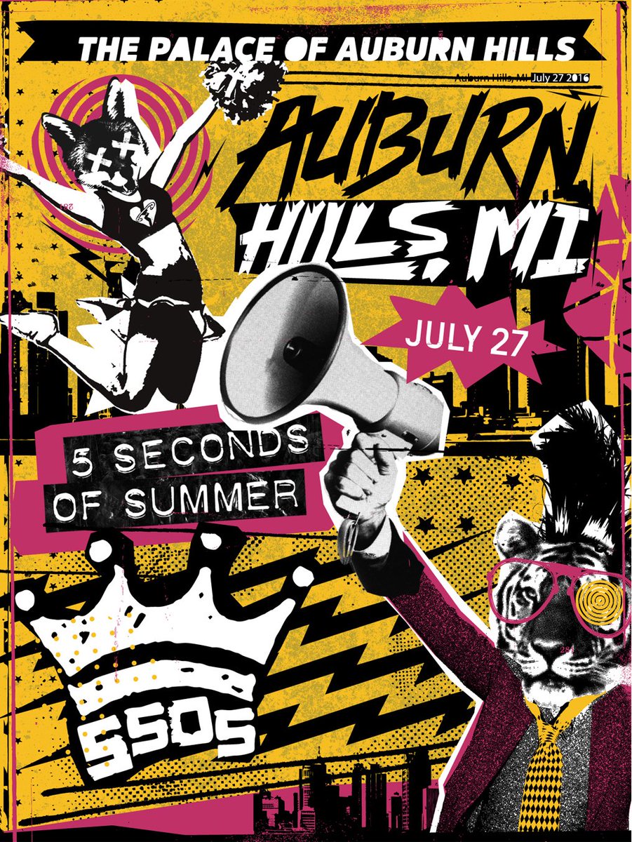 5SOS's tweet image. SOUNDS LIVE FEELS LIVE // AUBURN HILLS // 27.07.16
