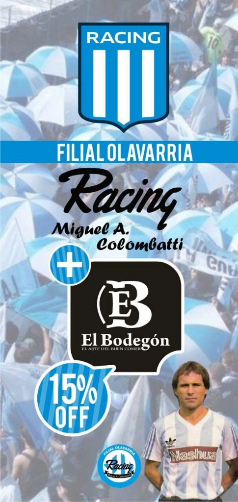 Sumamos Beneficios a los Socios de Racing en <a href="/RCOlavarria/">Filial Olavarría RC</a>