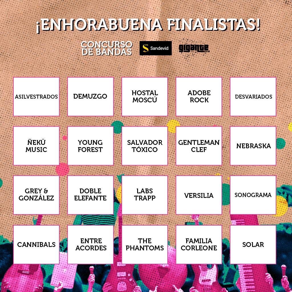 ballesterock's tweet photo. Ya conocemos los finalistas del concurso de bandas del @FestivalGigante #sandevid https://t.co/9oZgqZF10r