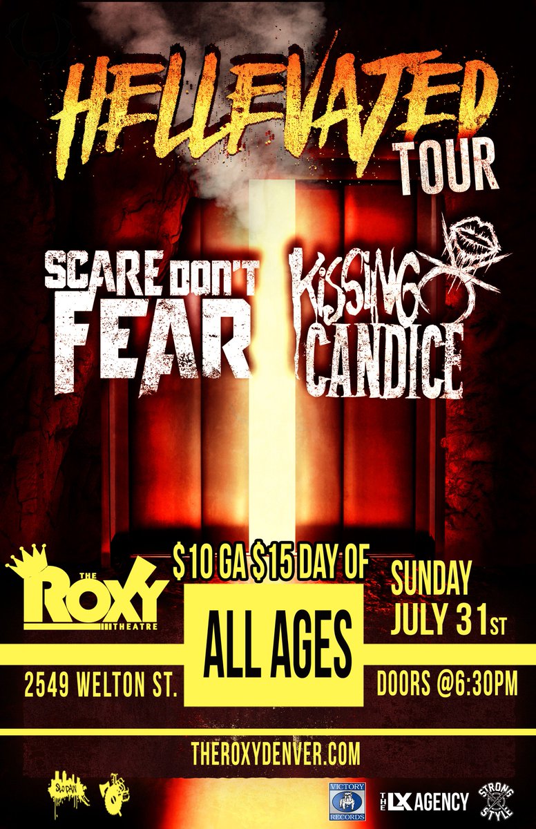 TheRoxyDenver's tweet photo. Catch @ScareDontFear & @Kissing_Candice live at @TheRoxyDenver, July 31st #KissingCandice #ScareDontFear #RoxyDenver https://t.co/Oj5V5UQ4BJ