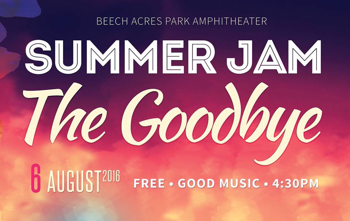 MNoodleHouse's tweet photo. Come see us one last time with PHYSCO and The Waffle House Dilemma at the Beech Acres Park Amphitheater. #TheGoodbye https://t.co/Bg6s8gFQQA
