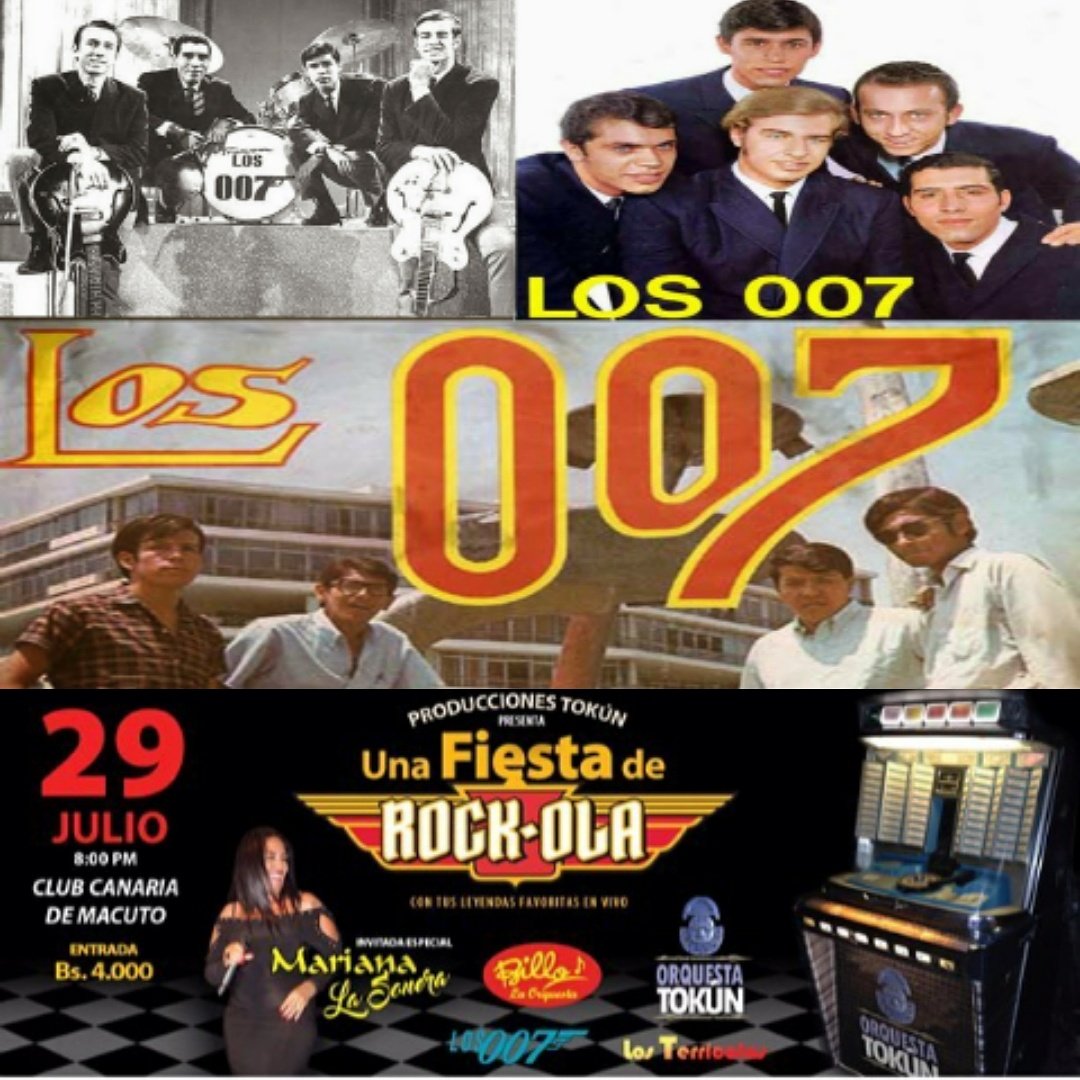 OrquestaTokun's tweet photo. #Los007 estarán presente este #Viernes29deJulio en la #FiestsRock-Ola en #macuto #laGuaira https://t.co/9bkTg8hg6e